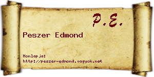 Peszer Edmond névjegykártya